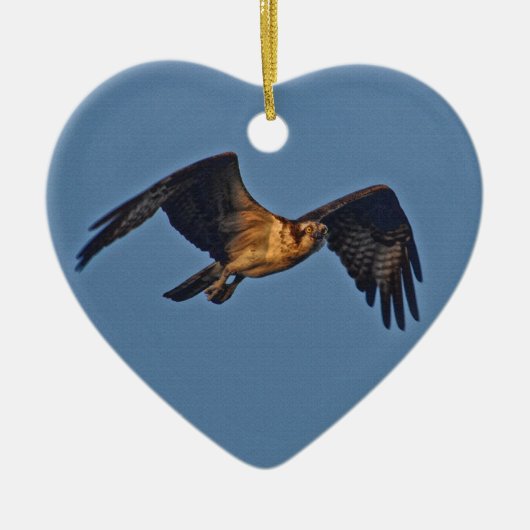 Osprey Fish Eagle Flying at Sunset Keramisch Ornament (Voorkant)