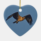 Osprey Fish Eagle Flying at Sunset Keramisch Ornament (Achterkant)