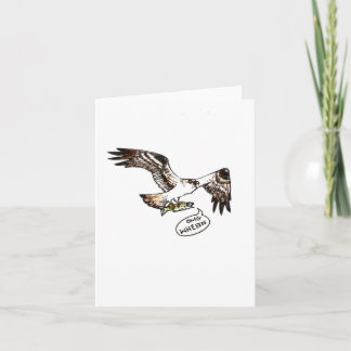 "osprey & fish," small, 4x5.6" blank greeting card kaart