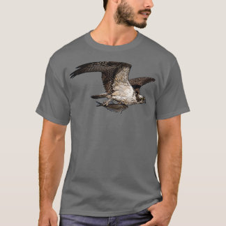 Osprey Holding Fish Color Print T-shirt