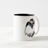 Osprey King of Birds | Upload Bedrijf Logo Tweekleurige Koffiemok (Voorkant rechts)