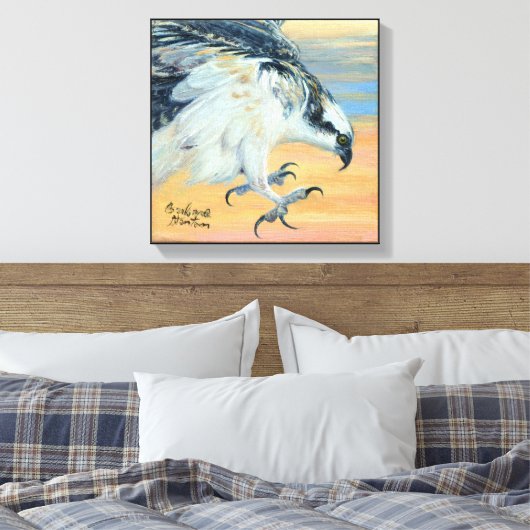 "Osprey Landing" Canvas Afdruk (Insitu (Slaapkamer))
