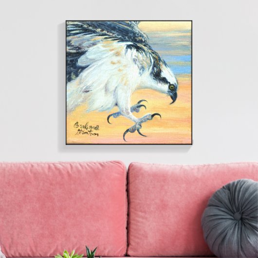 "Osprey Landing" Canvas Afdruk (Insitu (Woonkamer))