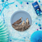 Osprey mama met haar kinderen papieren bordje (Feest)