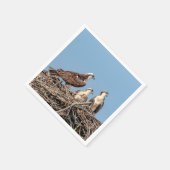 Osprey mama met haar kinderen servet (Hoek)