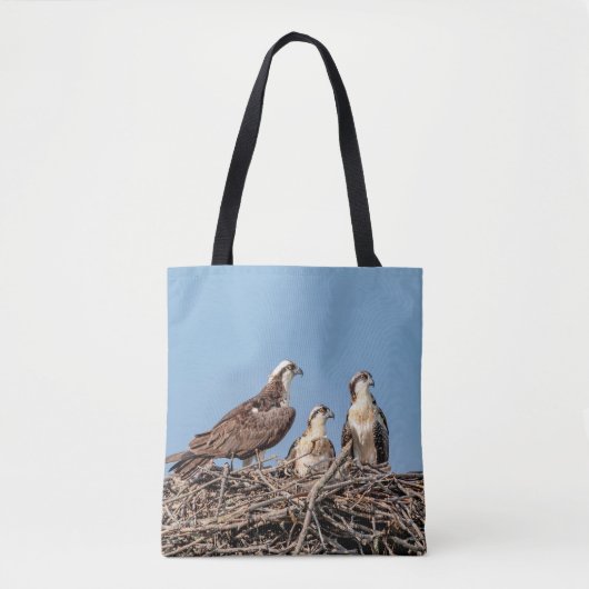 Osprey mama met haar kinderen tote bag (Voorkant)