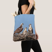 Osprey mama met haar kinderen tote bag (Dichtbij)