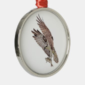 Osprey met vis metalen ornament (Rechts)