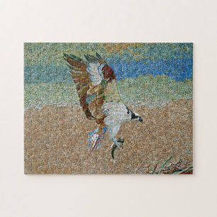 Osprey met Vis Mozaïek Patroon Print Legpuzzel