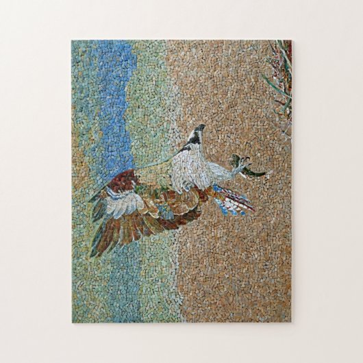 Osprey met Vis Mozaïek Patroon Print Legpuzzel (Verticaal)