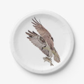 Osprey met vis papieren bordje (Voorkant)