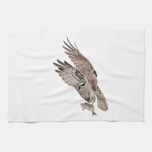 Osprey met vis theedoek