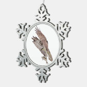 Osprey met vis tin sneeuwvlok ornament (Rechts)