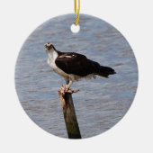 Osprey met visversiering keramisch ornament (Voorkant)