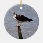 Osprey met visversiering keramisch ornament (Achterkant)