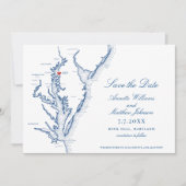 Osprey Point Inn Rock Hall MD Elegante bruiloft Save The Date (Voorkant)