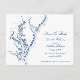 Osprey Point Inn Rock Hall MD Sla de datum op Aankondigingskaart