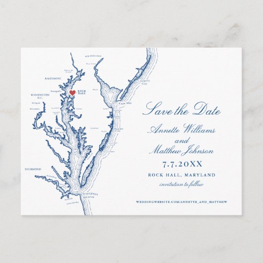 Osprey Point Inn Rock Hall MD Sla de datum op Aankondigingskaart (Voorkant)