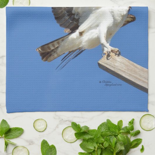 Osprey stretching wings Kitchen Towel Theedoek (Gevouwen)