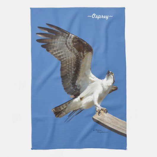 Osprey stretching wings Kitchen Towel Theedoek (Verticaal)