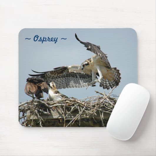 Osprey vliegend nest Mousepad Muismat (Met muis)