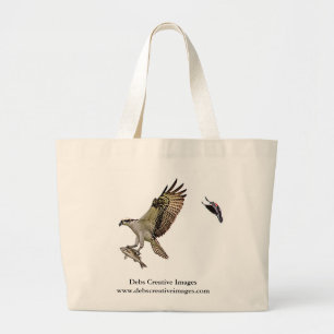 Osprey wordt achtervolgd door een rode gevleugelde grote tote bag