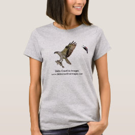 Osprey wordt achtervolgd door een rode gevleugelde t-shirt