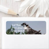 Osprey Zittend op Nest Mailing Labels (Insitu)