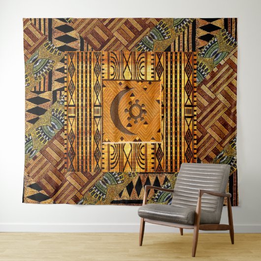 OSRAM NE NSOROMA Tribal Motif Patroon Wandkleed (In Situ (horizontaal))