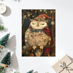 Osric de Uil Woodland Whimsy Feestdagenkaart