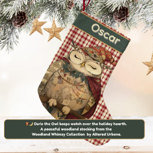 Osric de Uil Woodland Whimsy Kleine Kerstsok