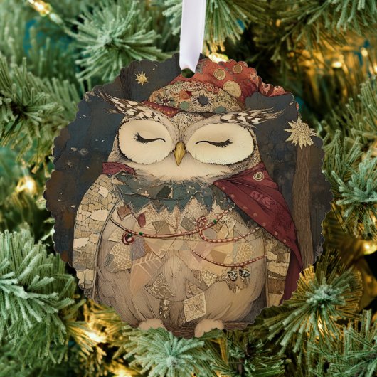 Osric the Owl | Woodland Whimsy  Ornament Kaart (Insitu (Drie))