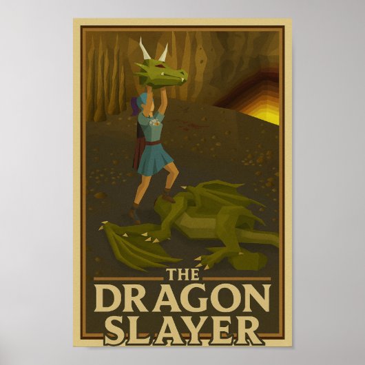 OSRS (Old School RuneScape) Dragon Slayer Overwinn Poster (Voorkant)
