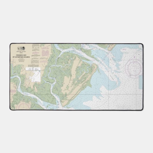 Ossabaw en St Catherines geluiden nautische kaart Bureaumat (Voorkant)