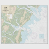 Ossabaw en St Catherines geluiden nautische kaart Cadeaupapier (Vlak)