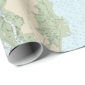 Ossabaw en St Catherines geluiden nautische kaart Cadeaupapier (Rol Hoek)