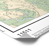 Ossabaw en St Catherines geluiden nautische kaart Poster (Hoek)