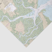 Ossabaw en St Catherines geluiden nautische kaart Tissuepapier (Detail)