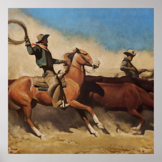 “Ossen naar de markt” Westerse kunst van Maynard D Poster (Voorkant)