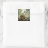 Ossian vult de gedistilleerde dranken op vierkante sticker (Tas)