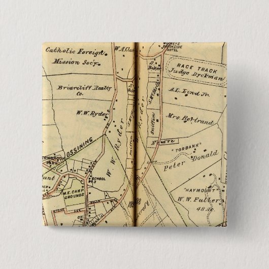 Ossining, New York Vierkante Button 5,1 Cm (Voorkant)