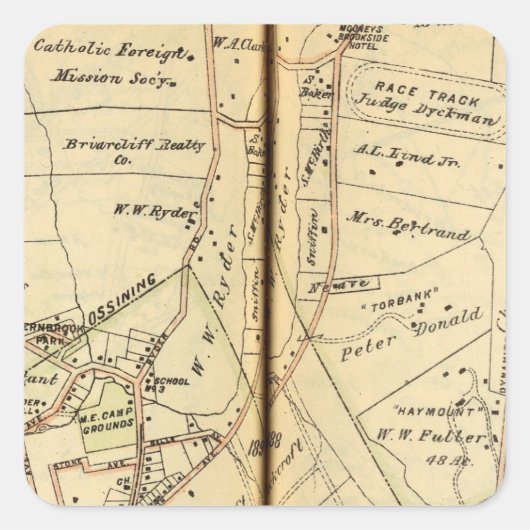 Ossining, New York Vierkante Sticker (Voorkant)