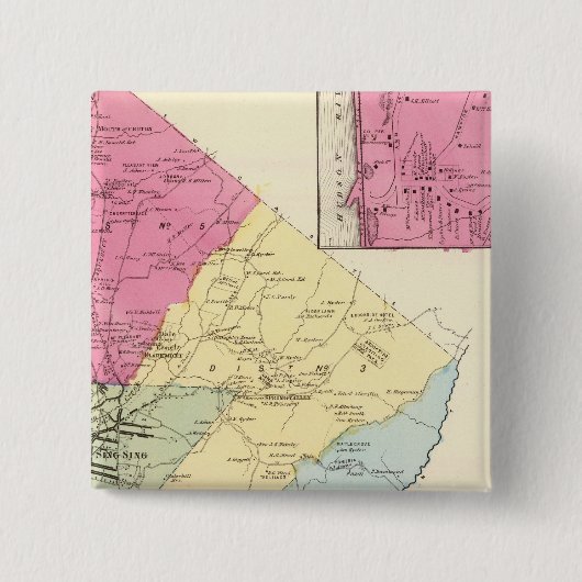 Ossining, Sparta Vierkante Button 5,1 Cm (Voorkant)