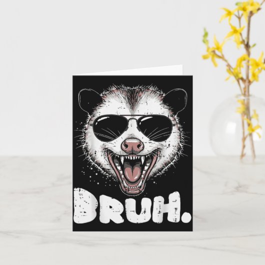 Ossum Face Bruh Funny Ssum Meme Humor Men Women Ki Kaart (Gele Bloem)