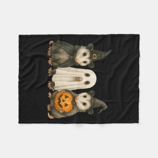 Ossum Halloween Ssum Witch Ghost Pumpkin Fleece Deken (Voorkant (Horizontaal))