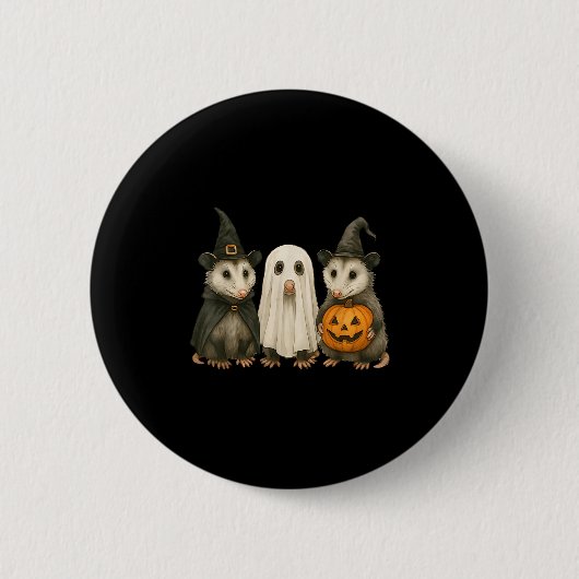 Ossum Halloween Ssum Witch Ghost Pumpkin Ronde Button 5,7 Cm (Voorkant)