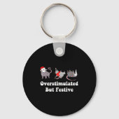 Ossum Overstimulated But Festive Christmas Men Wom Sleutelhanger (Voorkant)