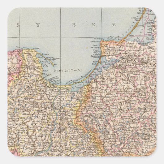 Ost u Westpreussen, Oost- en West-Pruisen Vierkante Sticker (Voorkant)