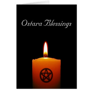 Ostara Blessings Pagan Candle met Pentacle Kaart