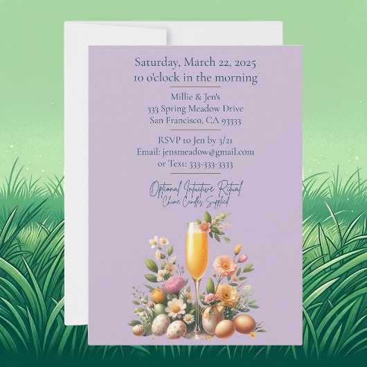 Ostara Brunch & Bubbly Uitnodiging Kaart + Downloa